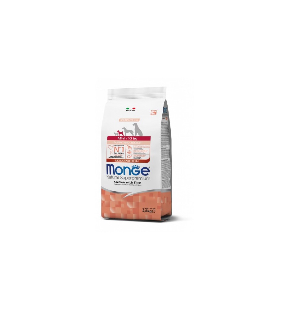 Monge Natural Superpremium Mini Puppy & Junior Monoprotein Salmone con Riso