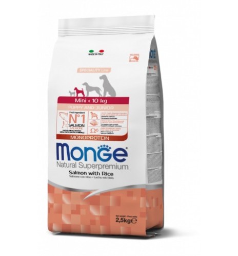Monge Natural Superpremium Mini Puppy & Junior Monoprotein Salmone con Riso