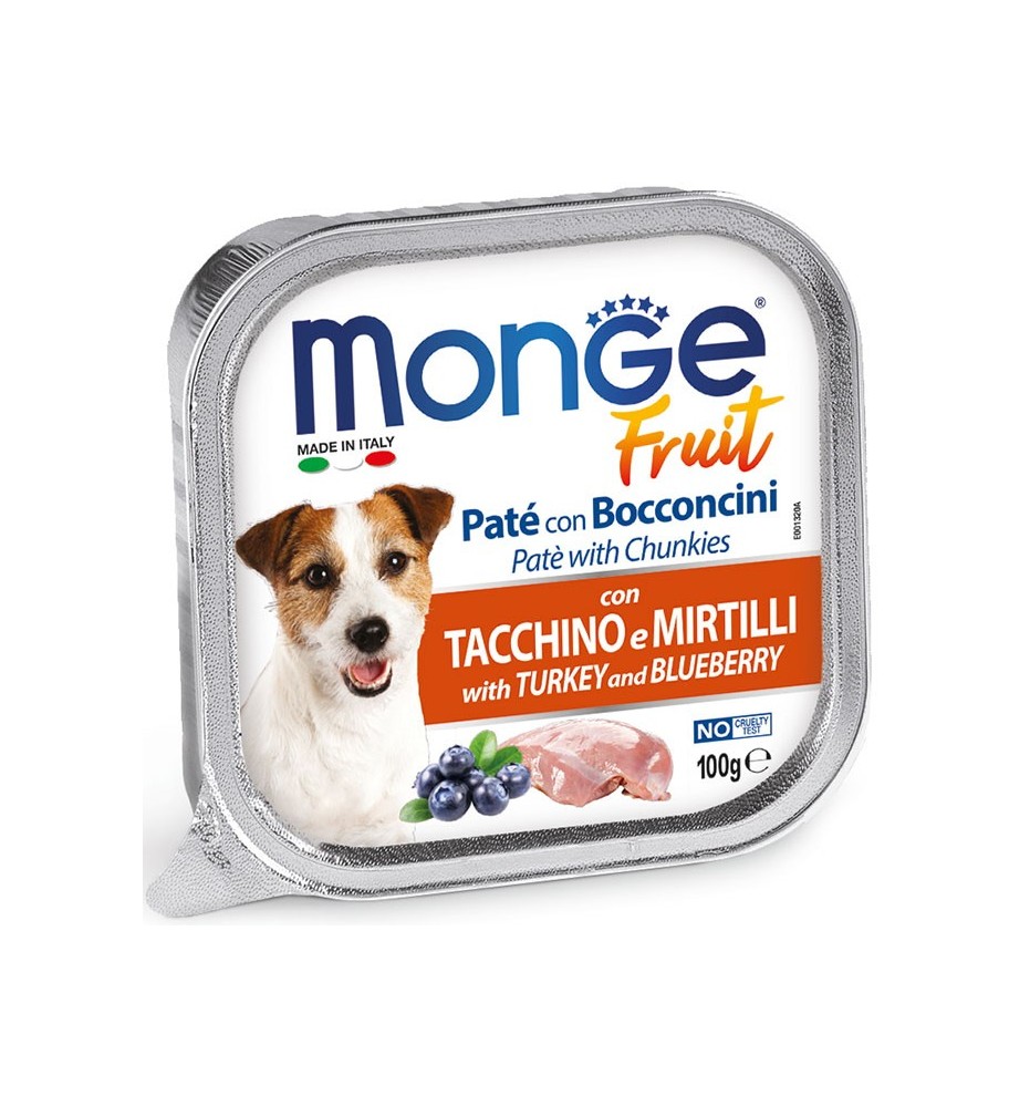 Monge Fruit Paté e Bocconcini con Tacchino e Mirtilli