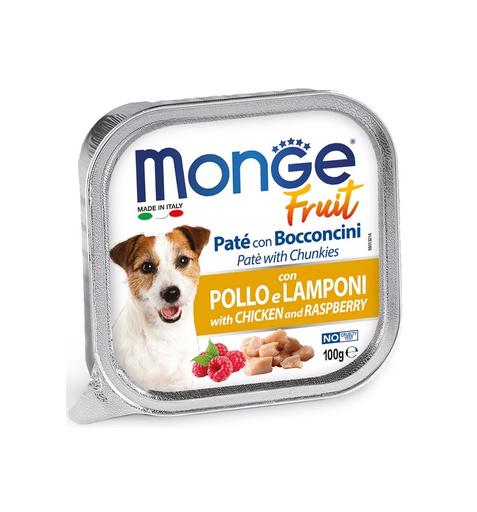 Monge Fruit Paté e Bocconcini con Pollo e Lamponi