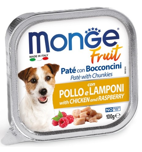 Monge Fruit Paté e Bocconcini con Pollo e Lamponi