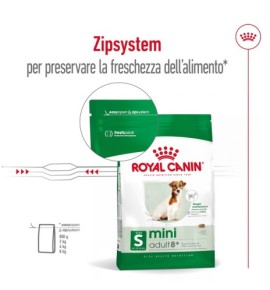 Alimento secco per cani maturi di taglia piccola ROYAL CANIN® SIZE HEALTH NUTRITION MINI ADULT 8+ - Ideale per cani fino a 10 kg