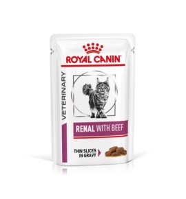 ROYAL CANIN® VETERINARY HEALTH NUTRITION RENAL WITH BEEF - Alimento umido per gatti | Supporto renale | Ingredienti di alta qual