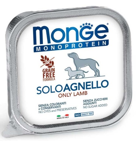 Monge Monoprotein Paté Solo Agnello