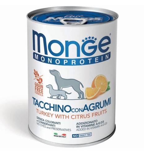 Monge Monoprotein Paté Tacchino con Agrumi