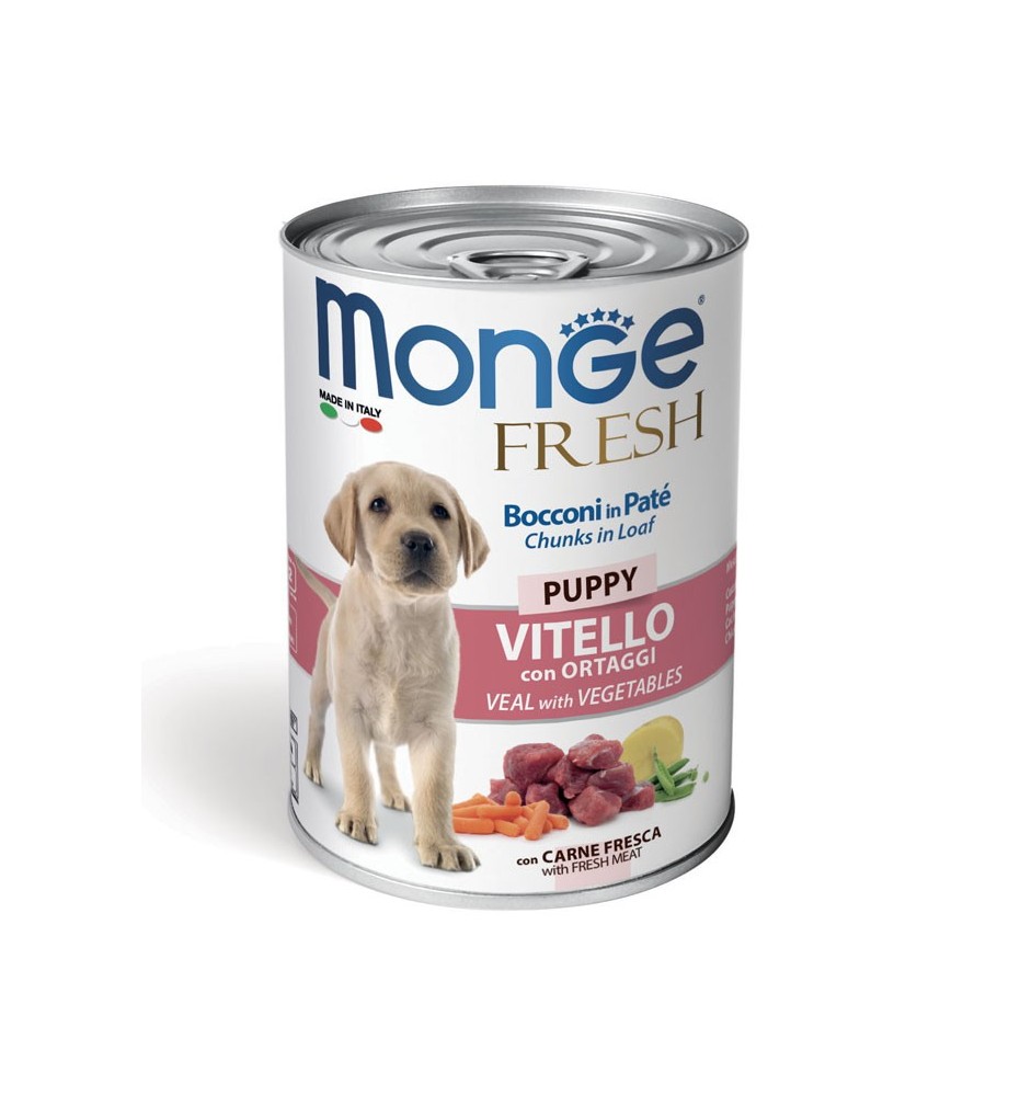 Monge Fresh Bocconi in Paté Vitello con Ortaggi – Puppy