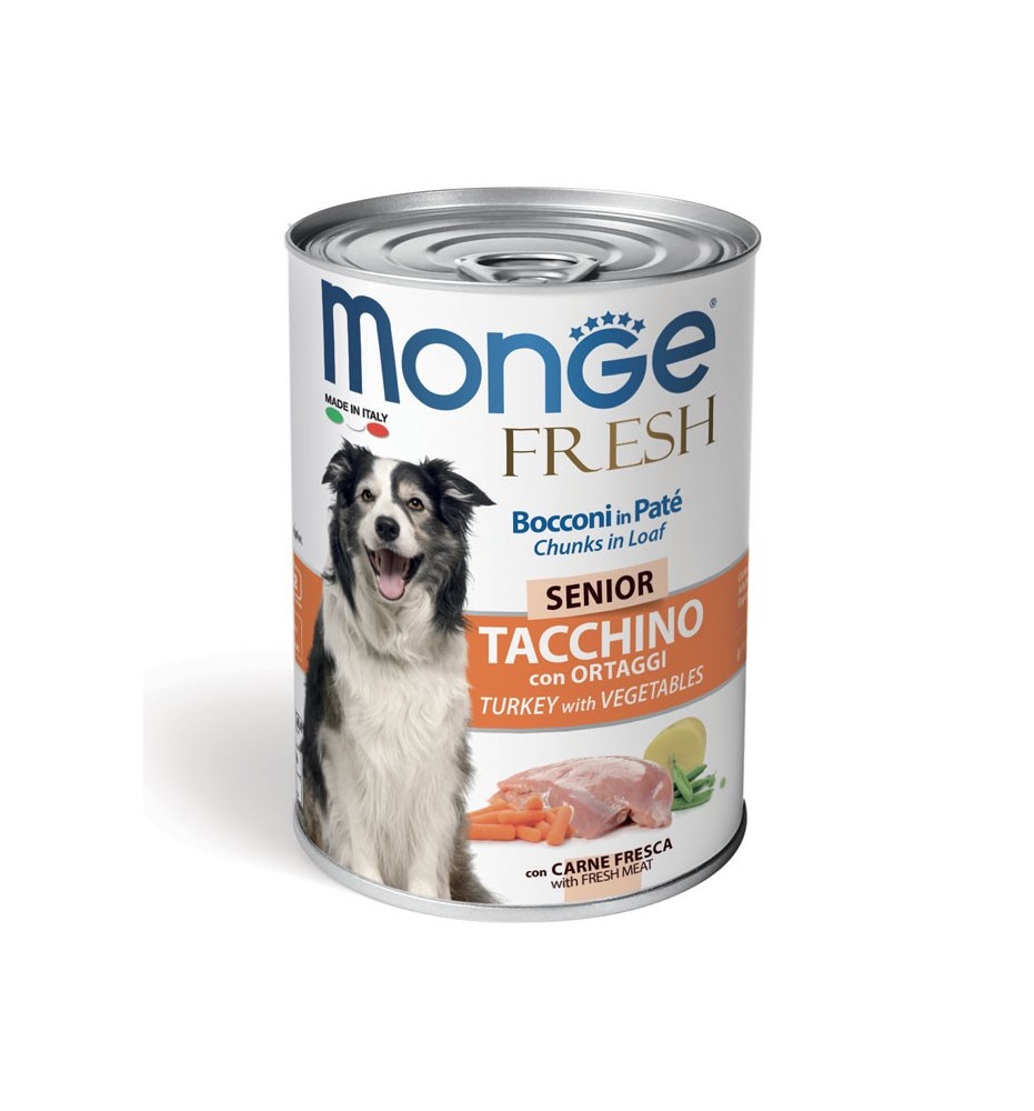 Monge Fresh Bocconi in Paté Tacchino con Ortaggi – Senior