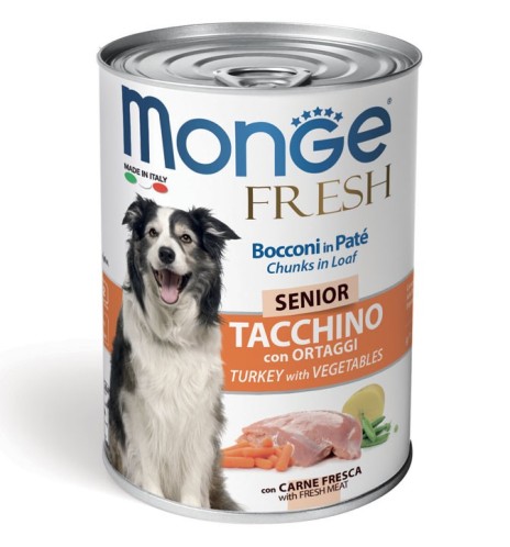 Monge Fresh Bocconi in Paté Tacchino con Ortaggi – Senior