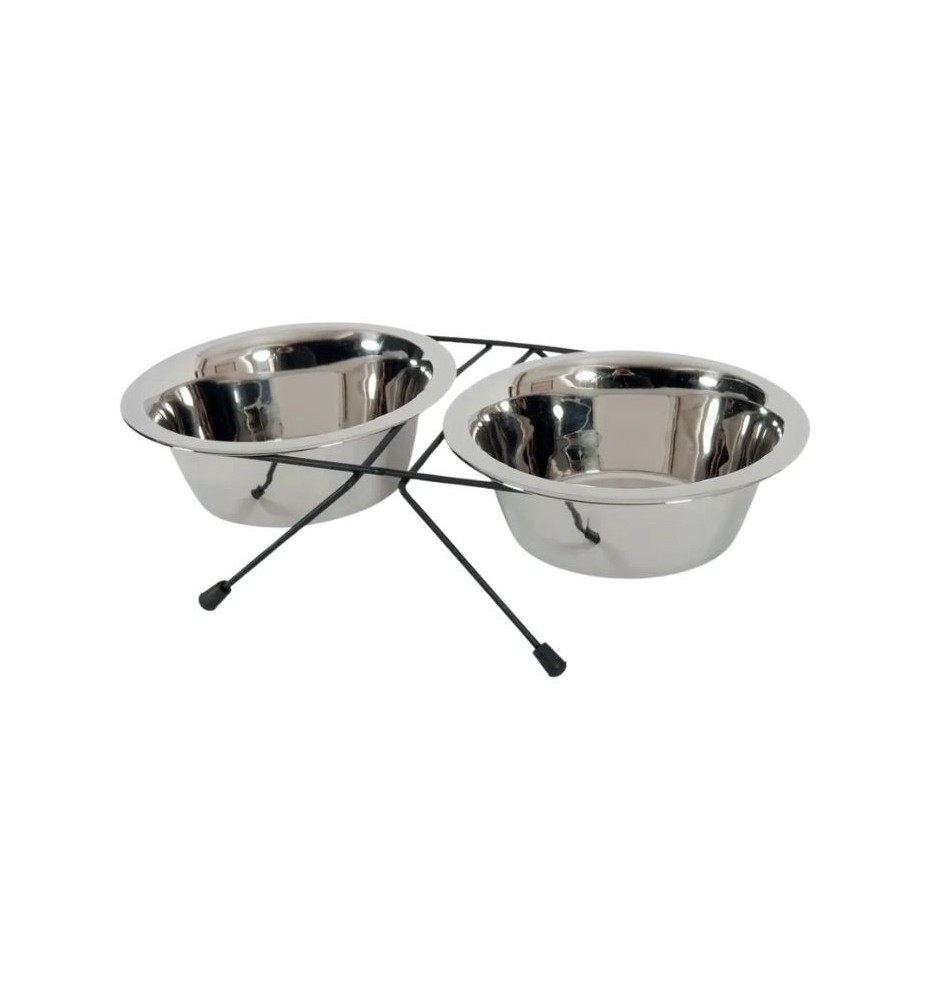 Set Zolux 2 ciotole per cane in acciaio inox con supporto