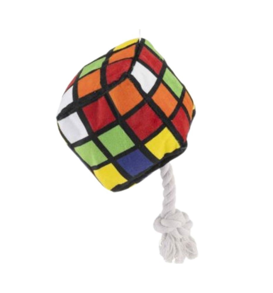 Cubo di Rubik in peluche con corda - morbido e colorato