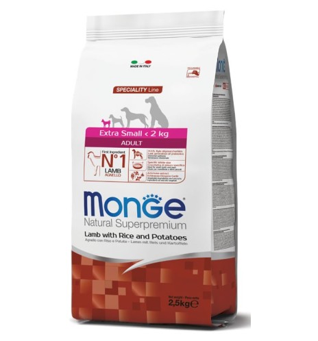 Monge Natural Superpremium Extra Small Adult Agnello con Riso e Patate