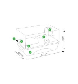 Criceti 60 - gabbia per criceti spaziosa e accessoriata