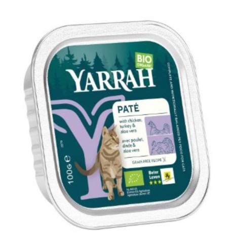 Paté per gatti con pollo tacchino aloe vera - Yarrah Bio Paté per gatti con pollo tacchino aloe vera - Yarrah Bio