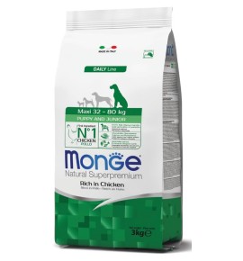 Monge Natural Superpremium Maxi Puppy & Junior Ricco in Pollo
