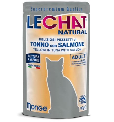 LeChat Natural Adult Pezzetti di Tonno con Salmone