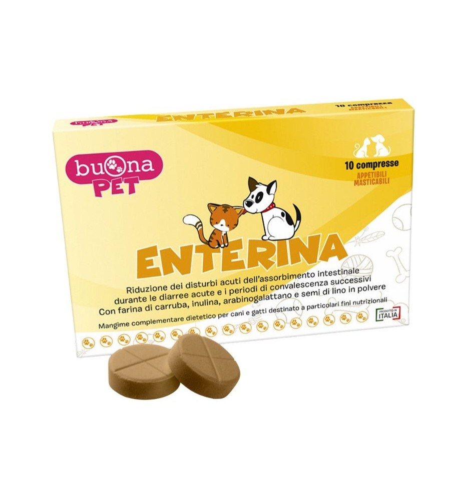 Enterina Buona Pet – Compresse per diarrea cane e gatto
