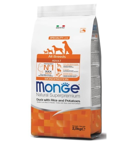 Monge Natural Superpremium All Breeds Adult Monoprotein Anatra con Riso e Patate Monge Natural Superpremium All Breeds Adult Monoprotein Anatra con Riso e Patate