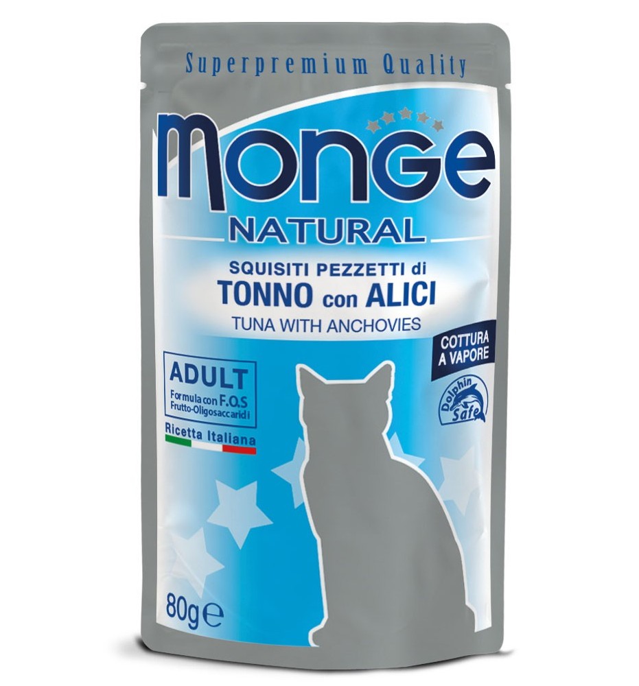 Monge Natural Pezzetti di Tonno con Alici – Adult