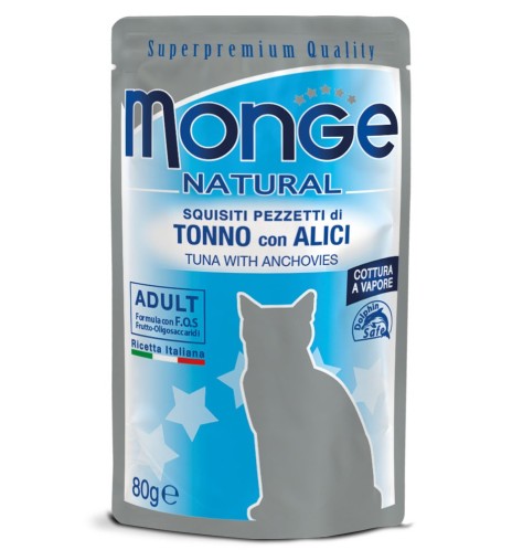 Monge Natural Pezzetti di Tonno con Alici – Adult