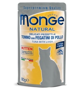 Monge Natural Pezzetti di Tonno con Fegatini di Pollo – Kitten