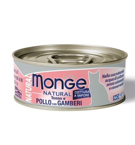 Monge Natural Pezzetti di Tonno e Pollo con Gamberi – Adult