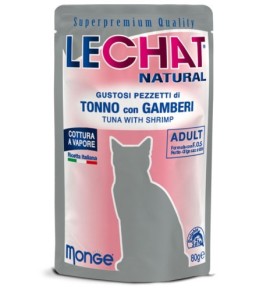 LeChat Natural Adult Pezzetti di Tonno con Gamberetti