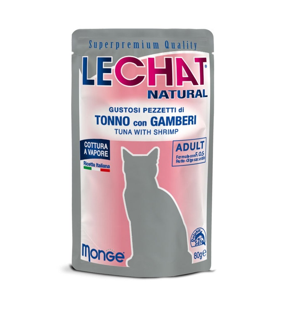 LeChat Natural Adult Pezzetti di Tonno con Gamberetti