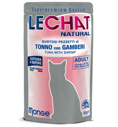 LeChat Natural Adult Pezzetti di Tonno con Gamberetti