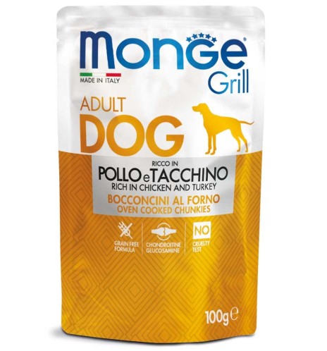 Monge Grill Bocconcini – Ricco in Pollo e Tacchino – Adult