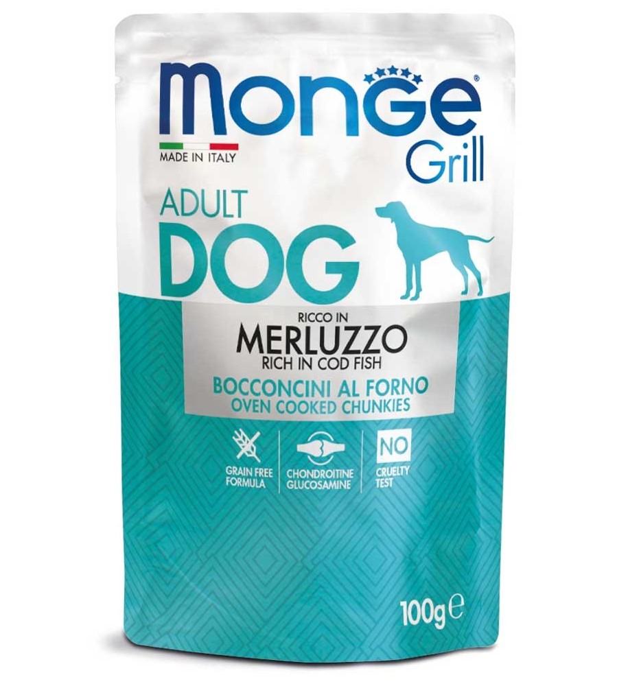 Monge Grill Bocconcini – Ricco in Merluzzo – Adult