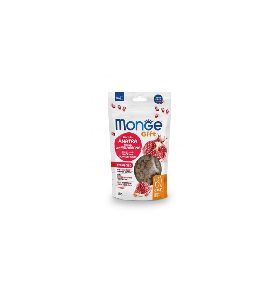 Monge Gift Sterilised Gatto Ricco in Anatra Fresca con Melagrana e Mirtilli Rossi Meat Minis