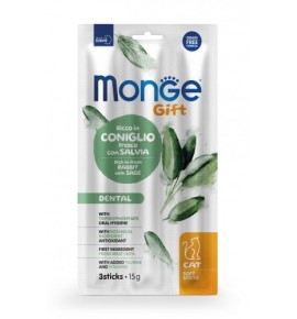 Monge Gift Gatto Dental Ricco in Coniglio Fresco con Salvia Soft Stick