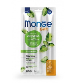 Monge Gift Sterilised Gatto Ricco in Anatra Fresca con Melissa e Mirtilli Rossi Soft Sticks