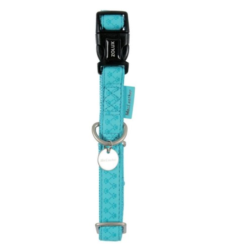 Collare per cani regolabile Zolux Mac Leather blu turchese