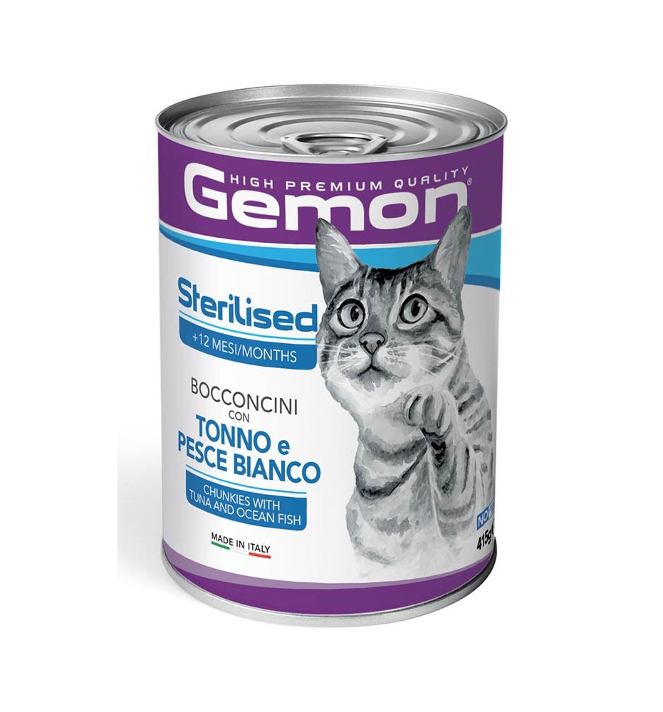 Gemon Sterilised Bocconcini con Tonno e Pesce Bianco