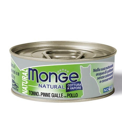 Monge Natural Pezzettini di Tonno a pinne gialle con Pollo – Adult