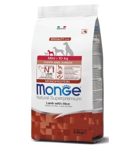 Monge Natural Superpremium Mini Puppy & Junior Monoprotein Agnello con Riso