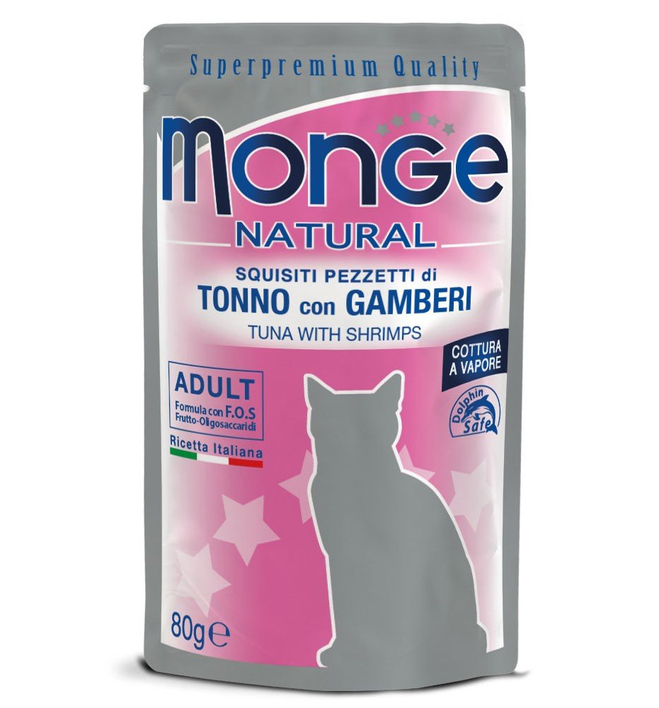 Monge Natural Pezzetti di Tonno con Gamberi – Adult