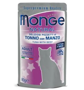 Monge Natural Pezzetti di Tonno con Manzo – Adult