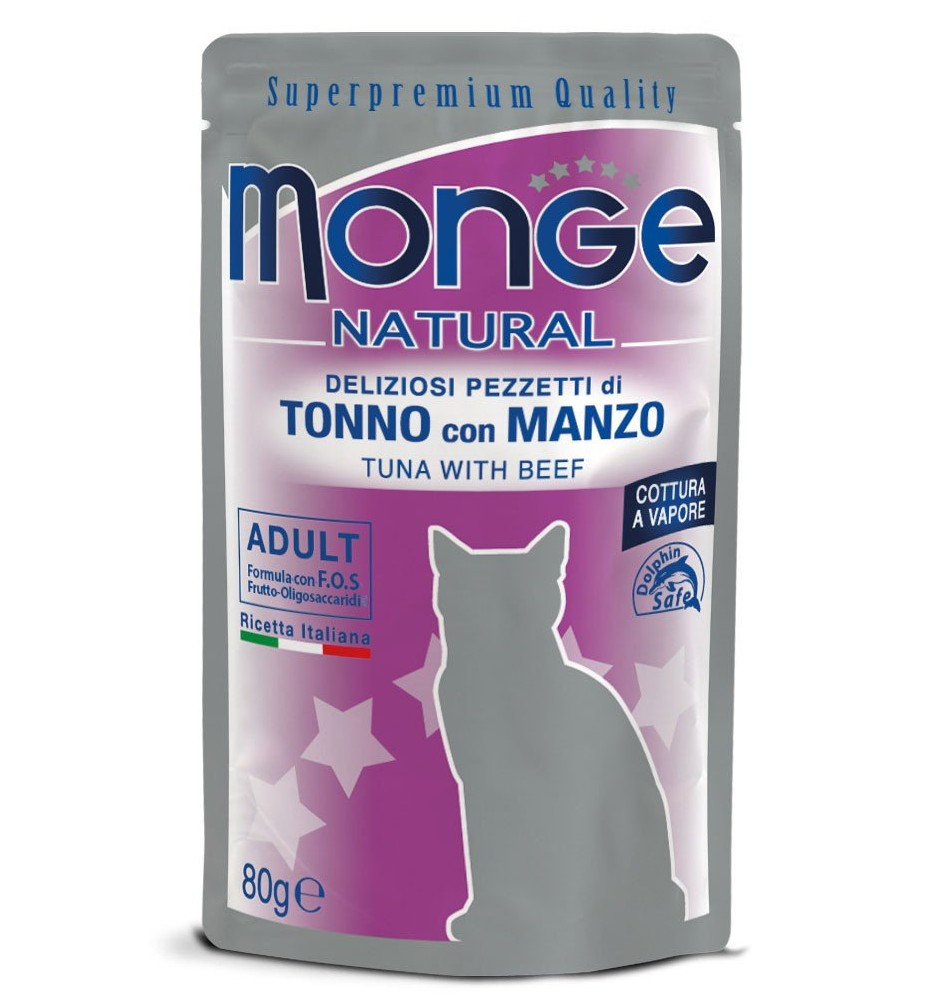Monge Natural Pezzetti di Tonno con Manzo – Adult