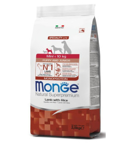 Monge Natural Superpremium Mini Puppy & Junior Monoprotein Agnello con Riso