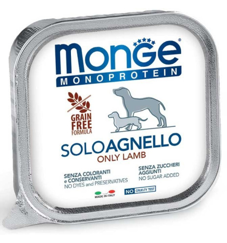 Monge Monoprotein Paté Solo Agnello