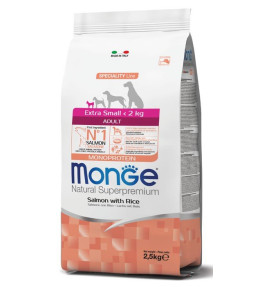 Monge Natural Superpremium Extra Small Adult Monoprotein Salmone con Riso