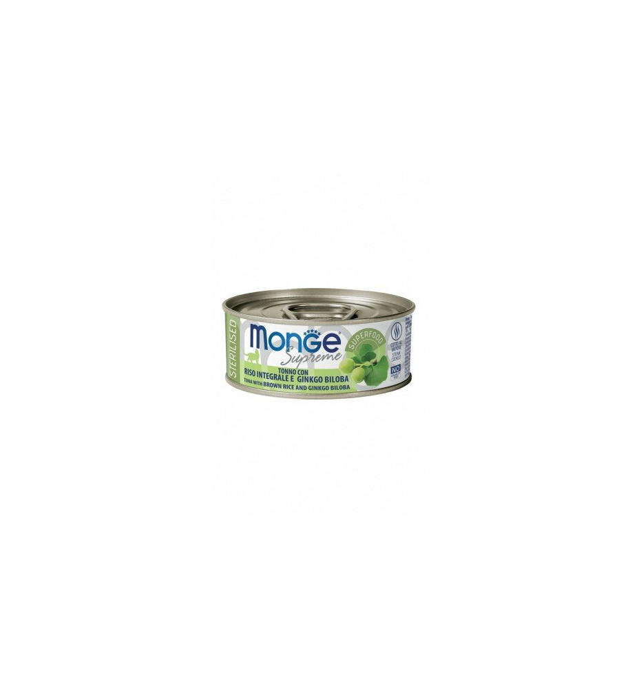 Monge Supreme Tonno con Riso Integrale e Ginkgo Biloba – Sterilised