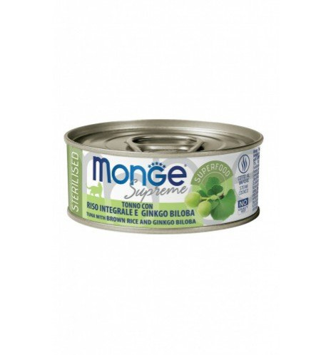 Monge Supreme Tonno con Riso Integrale e Ginkgo Biloba – Sterilised