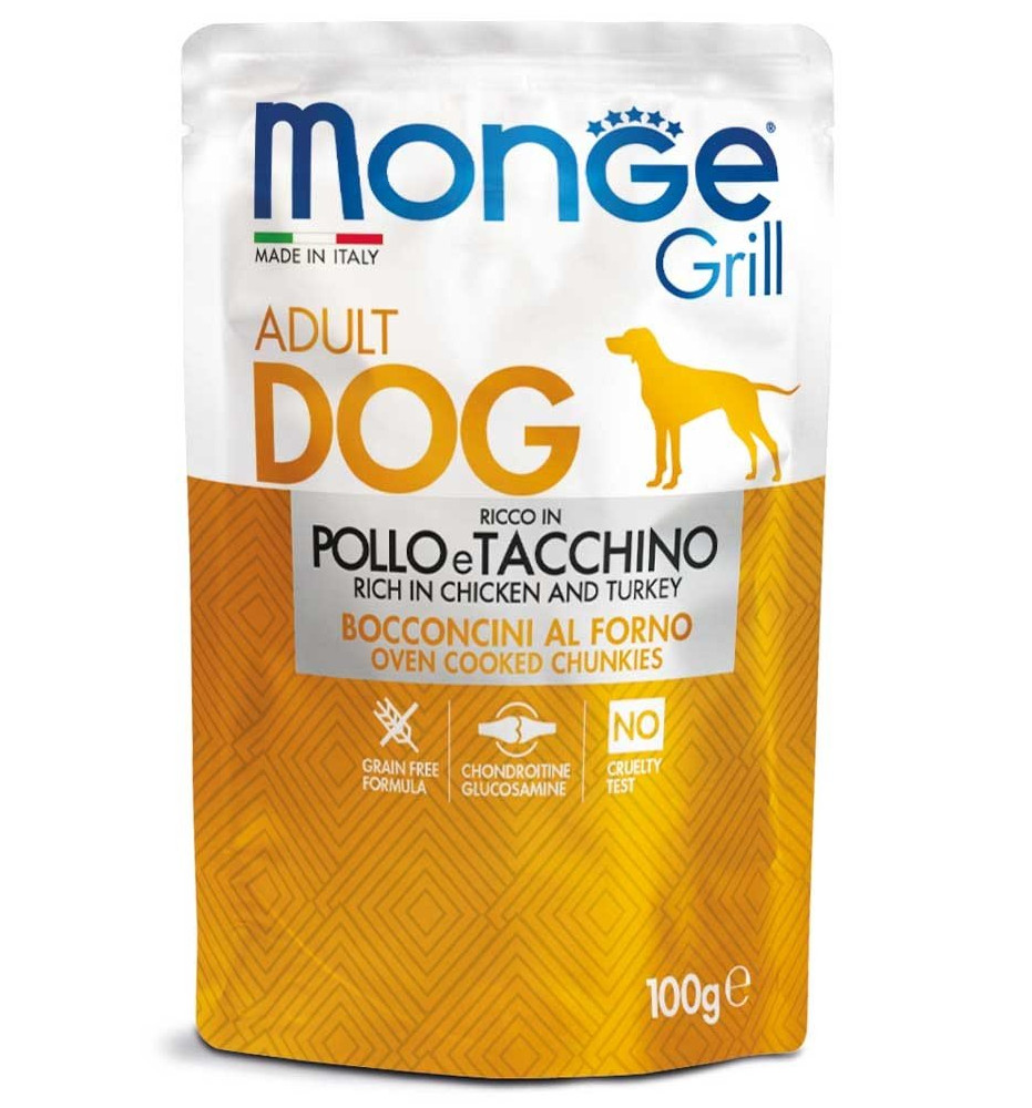 Monge Grill Bocconcini – Ricco in Pollo e Tacchino – Adult