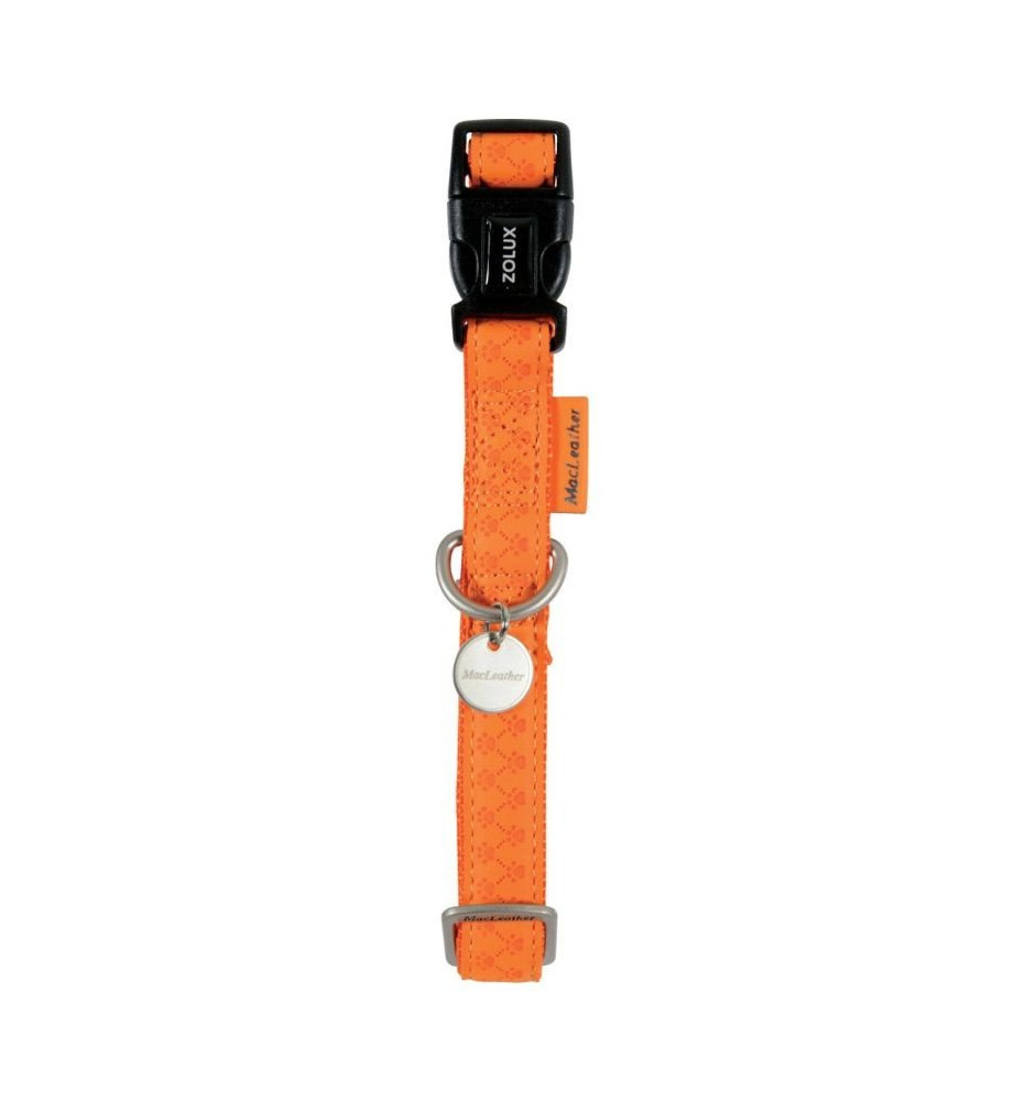 Collare per cani regolabile Zolux Mac Leather arancione