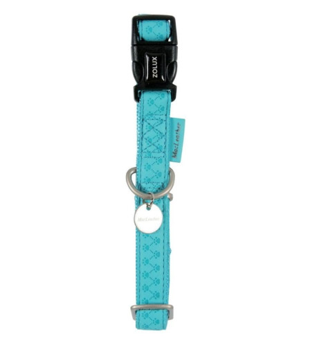 Collare per cani regolabile Zolux Mac Leather blu turchese
