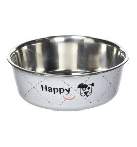 Ciotola bianca per cani in acciaio inox Happy Zolux