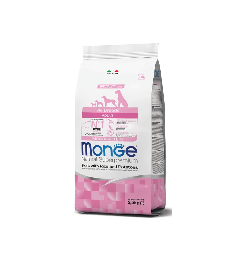 Monge Natural Superpremium All Breeds Adult Monoprotein Maiale con Riso e Patate